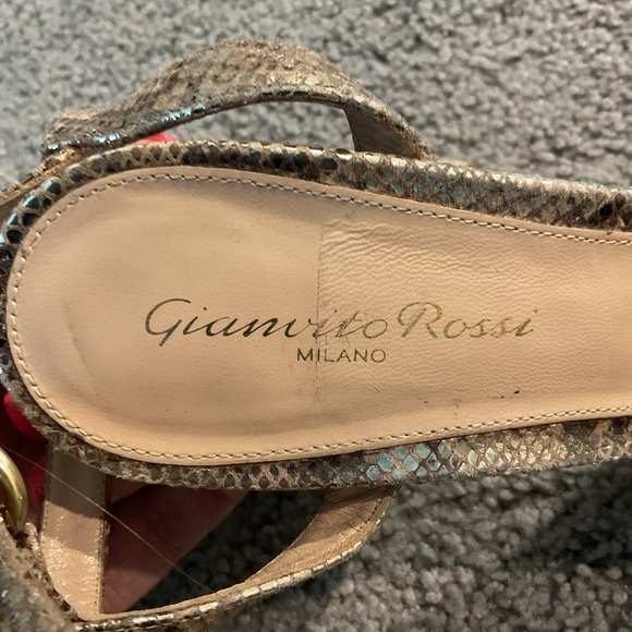 Gianvito Rossi Vintage Python Snakeskin leather platform heels shoes sz 39.5 - Picture 4 of 12